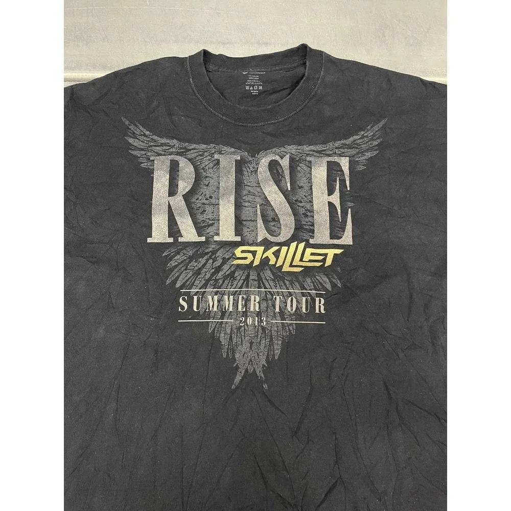 Skillet Rise Band T-Shirt Size XL Black 2013‎ Summer Tour